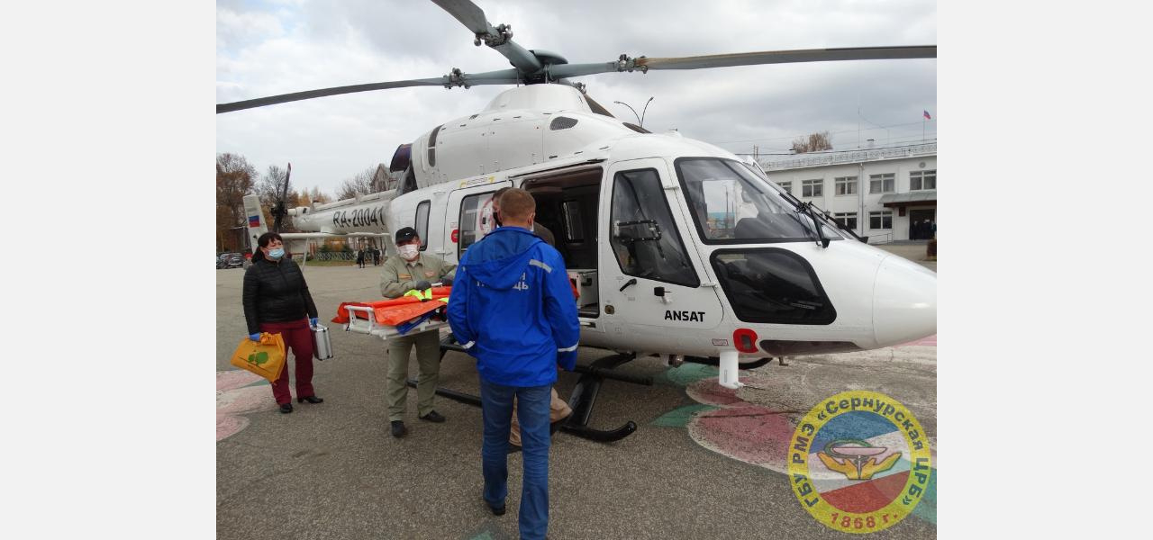 В Марий Эл медицинский вертолет экстренно перевез уже 18 тяжелых пациентов